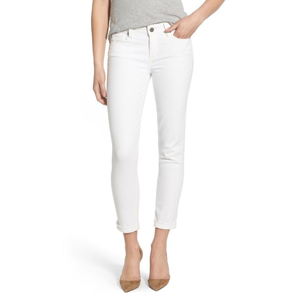 Paige Skyline Crop Skinny Jeans Optic White 26